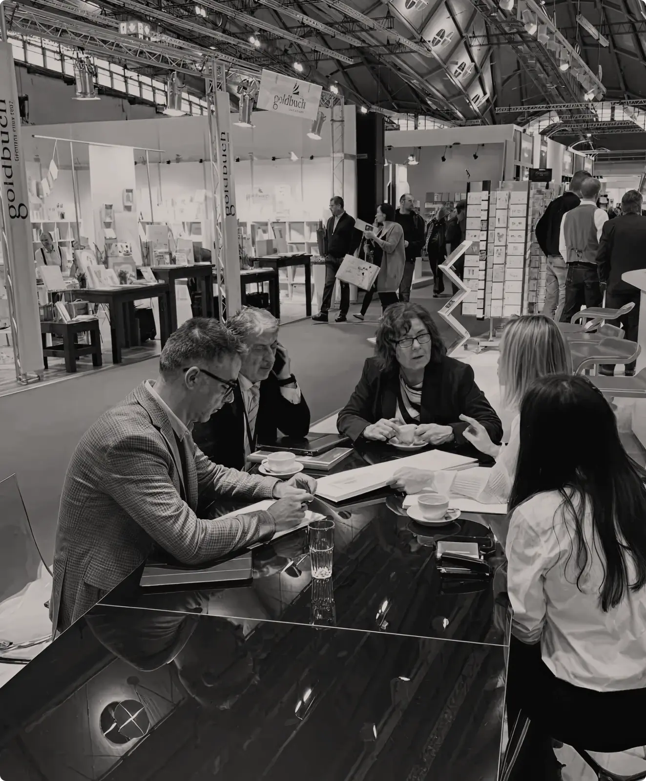 Turnowsky team meeting with partners at a fair